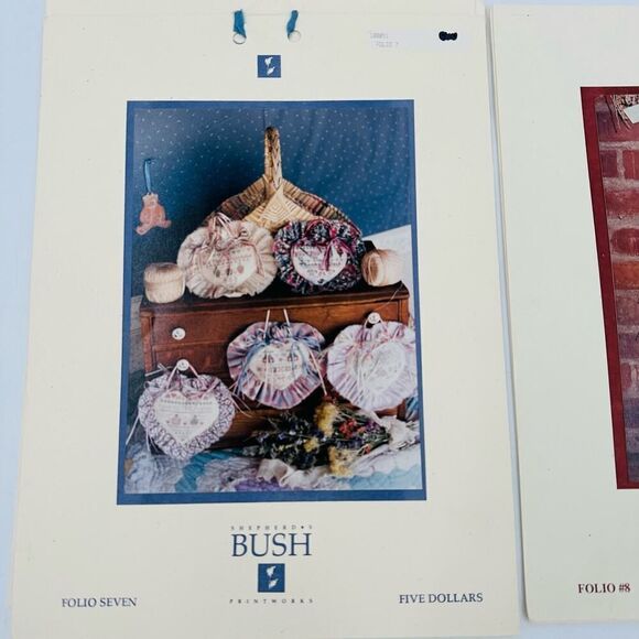 Shepherd's Bush Folio #7 #8 Cross stitch Patterns Heart Door Hangers Decor - Picture 3 of 6